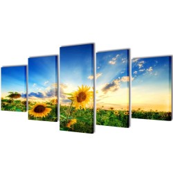 Set de toiles murales imprimées Tournesols 200 x 100 cm 