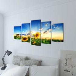 Set de toiles murales imprimées Tournesols 200 x 100 cm 