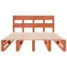 Cadre de lit sans matelas cire marron 135x190cm bois pin massif 