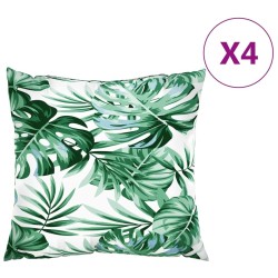 Coussins de canapé 4 pcs motif de feuilles 60x60 cm tissu 