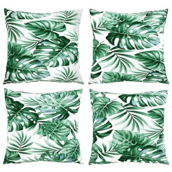 Coussins de canapé 4 pcs motif de feuilles 60x60 cm tissu 