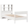 Lit bibliothèque sans matelas blanc 90x200cm bois de pin massif 