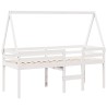 Lit haut sans matelas blanc 80x200 cm bois de pin massif 