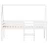 Lit haut sans matelas blanc 80x200 cm bois de pin massif 