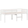 Lit haut sans matelas blanc 80x200 cm bois de pin massif 