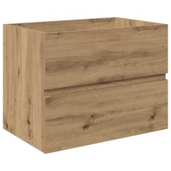 Meuble lavabo avec bassin et robinet intégrés chêne artisanal 