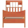 Cadre de lit sans matelas cire marron 90x200 cm bois pin massif 
