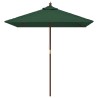 Parasol de jardin avec mât en bois vert 198x198x231 cm 