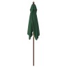Parasol de jardin avec mât en bois vert 198x198x231 cm 