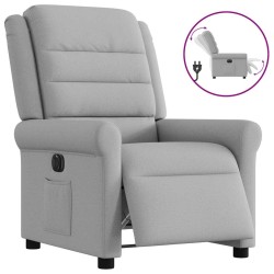 Fauteuil inclinable électrique gris nuage tissu 