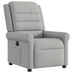 Fauteuil inclinable électrique gris nuage tissu 