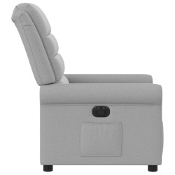 Fauteuil inclinable électrique gris nuage tissu 
