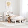 Lit bibliothèque sans matelas blanc 100x200 cm bois massif 