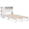 Lit bibliothèque sans matelas blanc 100x200 cm bois massif 