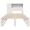 Lit bibliothèque sans matelas blanc 100x200 cm bois massif 