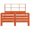 Cadre de lit sans matelas cire marron 135x190cm bois pin massif 