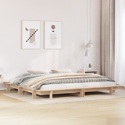 Cadre de lit sans matelas 200x200 cm bois massif de pin 