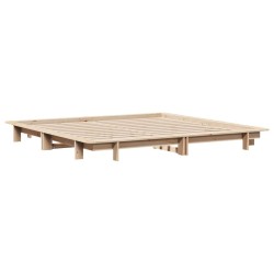 Cadre de lit sans matelas 200x200 cm bois massif de pin 