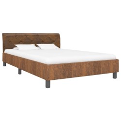 Cadre de lit Marron Similicuir daim 140 x 200 cm 