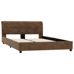 Cadre de lit Marron Similicuir daim 140 x 200 cm 