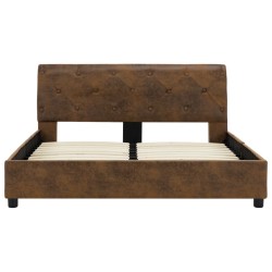 Cadre de lit Marron Similicuir daim 140 x 200 cm 