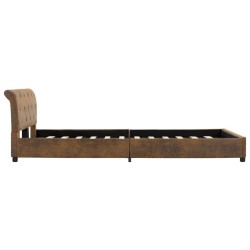 Cadre de lit Marron Similicuir daim 140 x 200 cm 