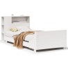 Cadre de lit sans matelas blanc 90x190 cm bois de pin massif 