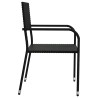 Ensemble à manger de jardin 5 pcs Noir Résine tressée 
