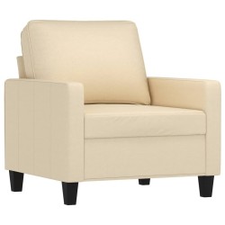 Fauteuil avec repose-pied Crème 60 cm Tissu 