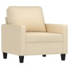 Fauteuil avec repose-pied Crème 60 cm Tissu 