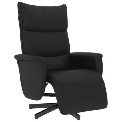 Fauteuil inclinable avec repose-pieds noir similicuir 