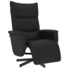 Fauteuil inclinable avec repose-pieds noir similicuir 