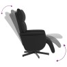 Fauteuil inclinable avec repose-pieds noir similicuir 