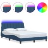 Cadre de lit sans matelas bleu 120x200 cm tissu 