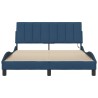 Cadre de lit sans matelas bleu 120x200 cm tissu 