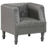 Chaise cabriolet Gris Cuir véritable de chèvre 