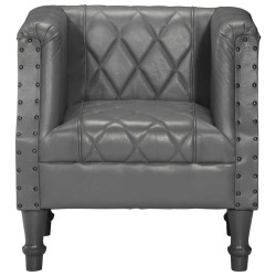 Chaise cabriolet Gris Cuir véritable de chèvre 