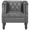 Chaise cabriolet Gris Cuir véritable de chèvre 