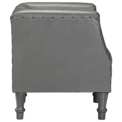 Chaise cabriolet Gris Cuir véritable de chèvre 