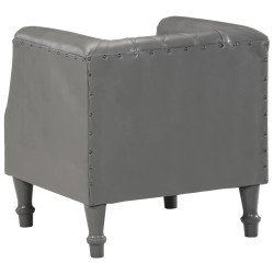 Chaise cabriolet Gris Cuir véritable de chèvre 
