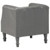 Chaise cabriolet Gris Cuir véritable de chèvre 
