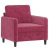 Fauteuil avec repose-pied Rouge bordeaux 60 cm Velours 