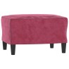 Fauteuil avec repose-pied Rouge bordeaux 60 cm Velours 