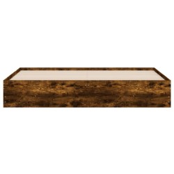 Cadre de lit avec tiroirs sans matelas chêne fumé 200x200 cm 