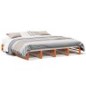 Cadre de lit sans matelas cire marron 200x200cm bois pin massif 