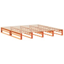 Cadre de lit sans matelas cire marron 200x200cm bois pin massif 