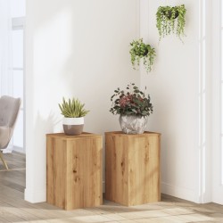 Supports pour plantes 2 pcs chêne artisanal bois ingénierie 