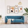 Canapé Chesterfield avec traversins 2 places bleu velours 