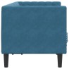 Canapé Chesterfield avec traversins 2 places bleu velours 