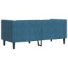 Canapé Chesterfield avec traversins 2 places bleu velours 